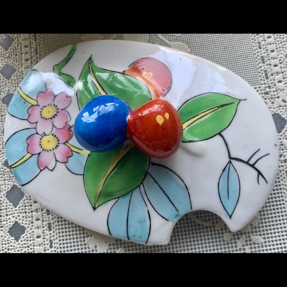 Vtg Handpainted Lid Jam Jar Made in Japan Lustre - Picture 3 of 8